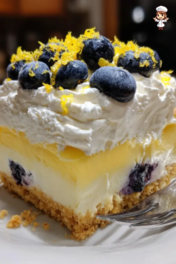 No-Bake Lemon Blueberry Cheesecake Dessert  Easy & Refreshing Summer Treat