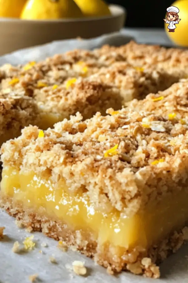 Oatmeal Lemon Crumble Bars – Easy, Zesty & Chewy Dessert Recipe