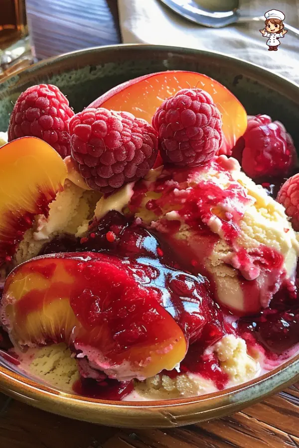 Peach and Raspberry Sundae – A Refreshing Summer Dessert