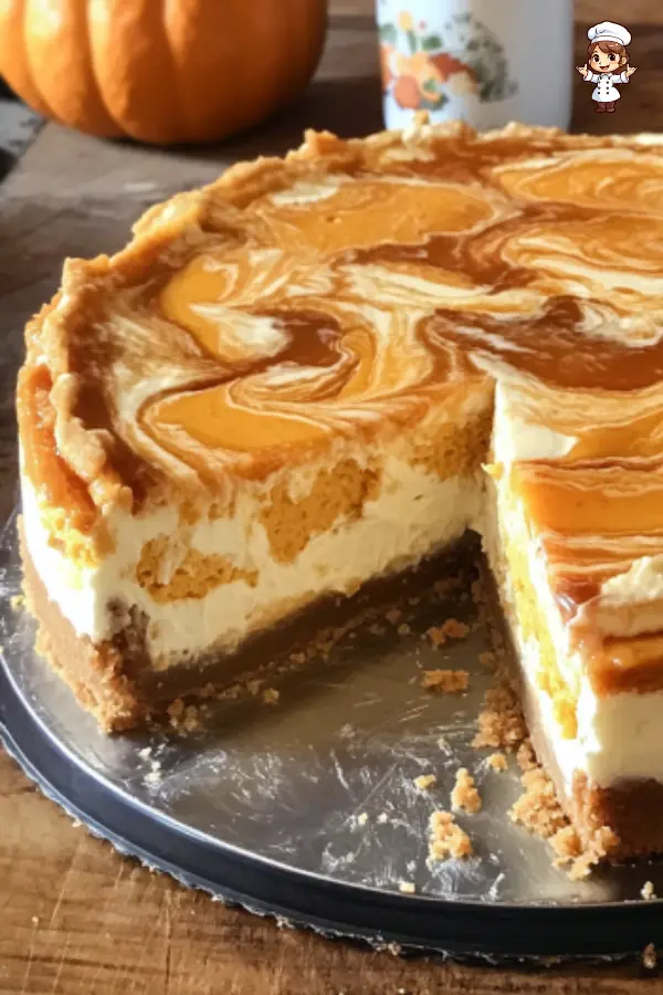 Pumpkin Swirl Cheesecake with Gingersnap Crust – Perfect Fall Dessert