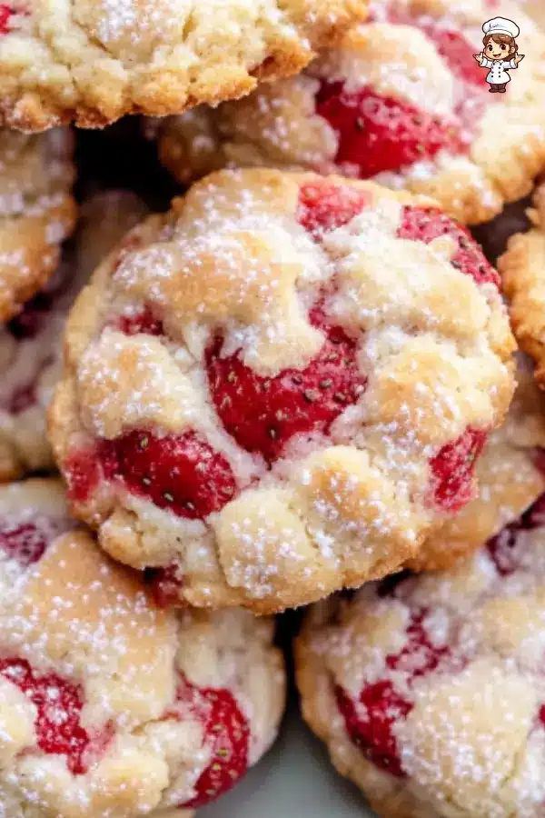 Strawberry Biscuit Cookies – Soft, Buttery & Bursting with Fresh Strawberries