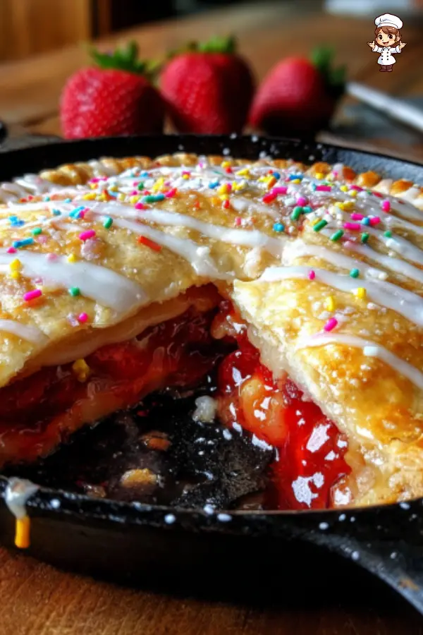 Strawberry Pop-Tart Skillet Pie Recipe – Easy, Flaky & Delicious Dessert