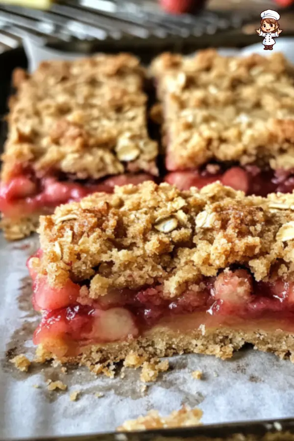 Strawberry Rhubarb Bars – Sweet-Tart Dessert with Crunchy Oat Crumble