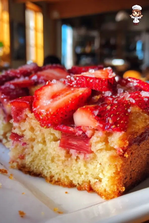 Strawberry Rhubarb Breakfast Cake – Moist, Fruity, and Perfect for Brunch