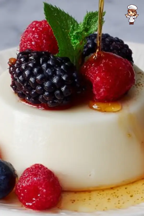 Vanilla Yogurt Panna Cotta with Fresh Berries – Easy Italian Dessert