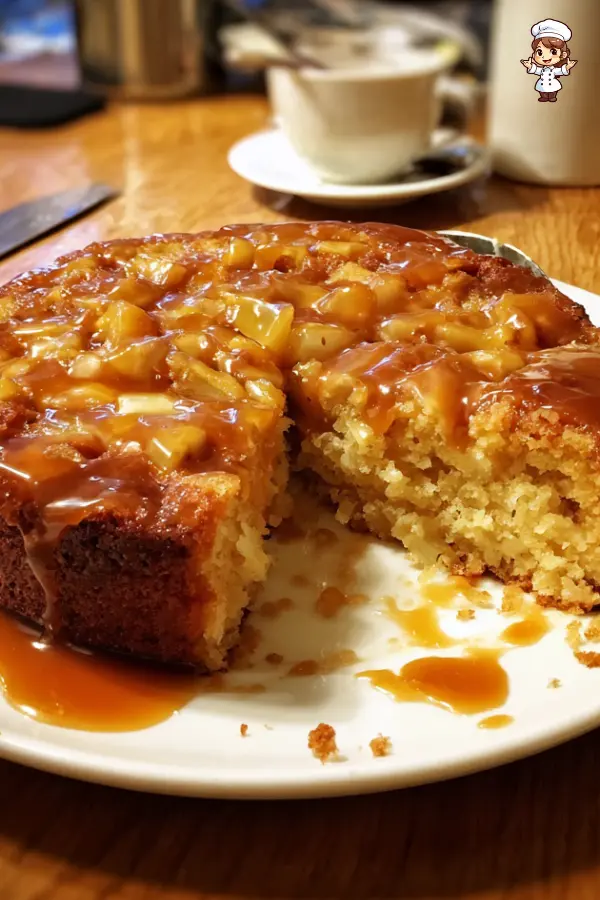 Warm Apple Spice Cake with Homemade Caramel Sauce Recipe