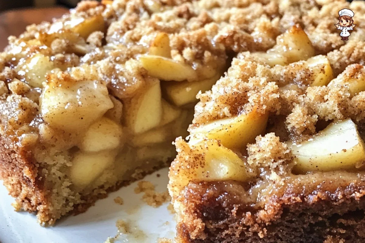 Delicious Apple Streusel Coffee Cake with crispy streusel topping