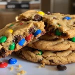 Big Giant Monster Cookies filled with chocolate chips, oats, and colorful candies.