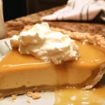 Delicious homemade Butterscotch Pie served with whipped cream.