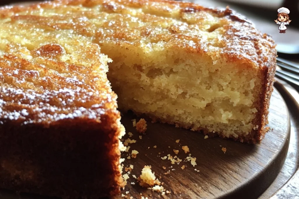 Deliciously moist cardamom cake topped with cream frosting and spices.