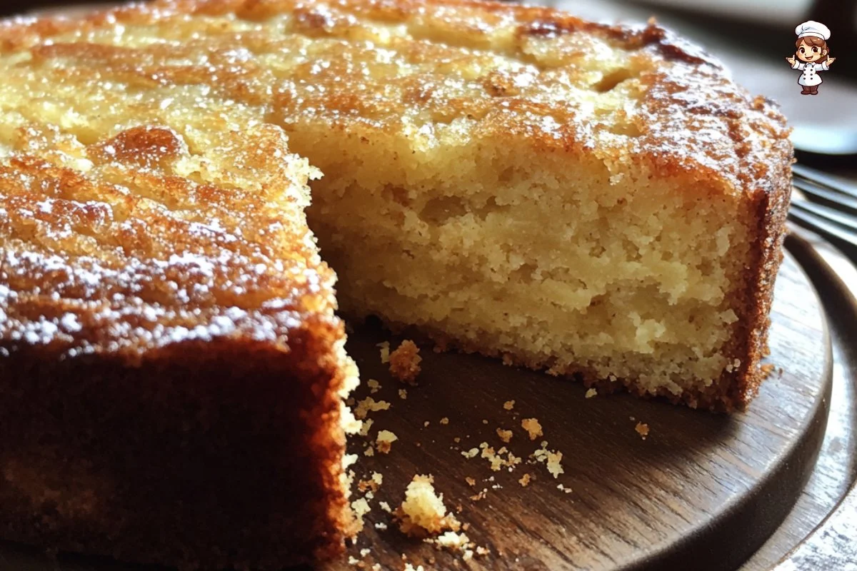 Deliciously moist cardamom cake topped with cream frosting and spices.