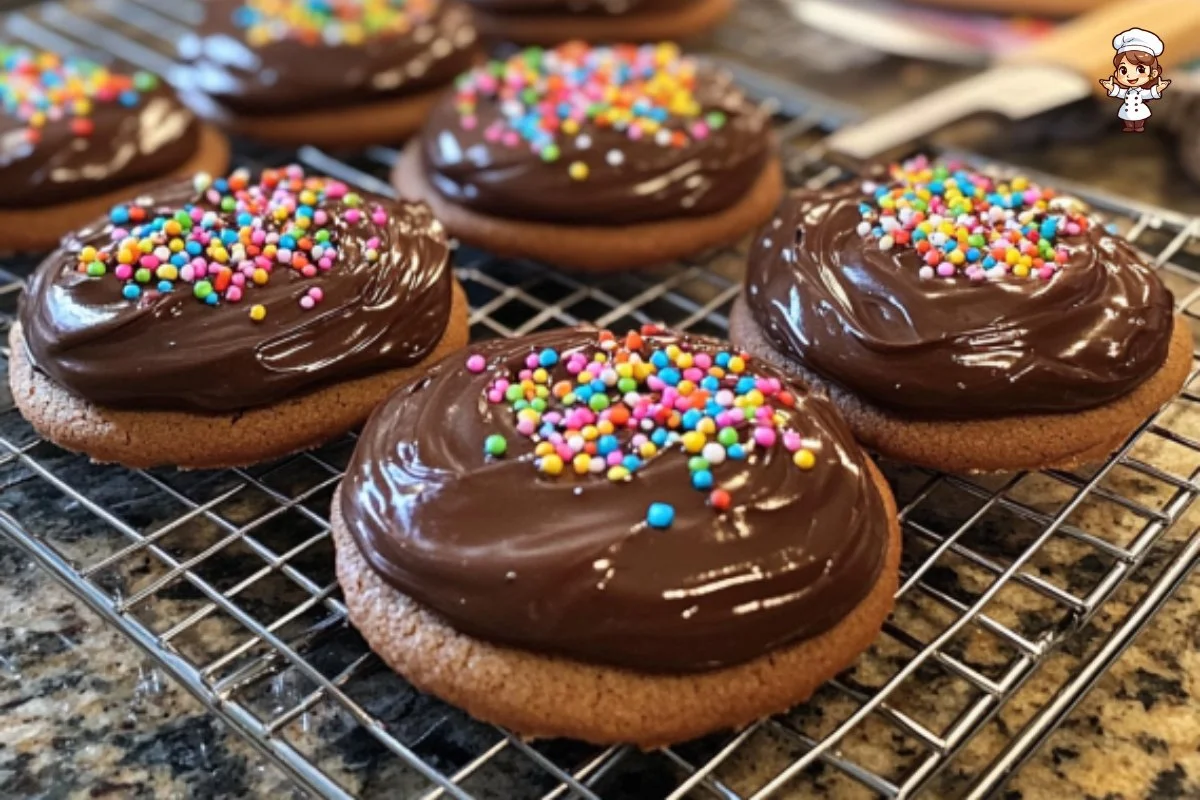Chocolate frosted Chocolate Frosted Cookies – Soft, Chewy & Loaded with Rich Chocolate Frosting.