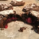 Delicious Chocolate Raspberry Crinkles cookies dusted with powdered sugar.