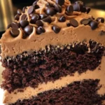 Moist Espresso Chocolate Chip Cake Recipe with Coffee Buttercream Frosting
