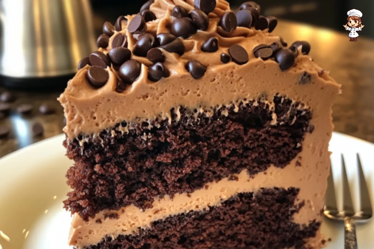 Delicious Espresso Chocolate Chip Cake with chocolate chips and coffee flavor