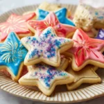 Colorful fireworks celebration cookies decorated for a festive occasion