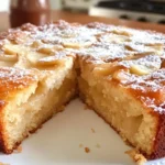 Deliciously baked French Apple Cake with slices of fresh apples