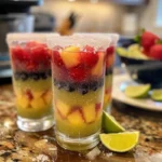 Colorful Fruit Margarita Shots served in a festive setting
