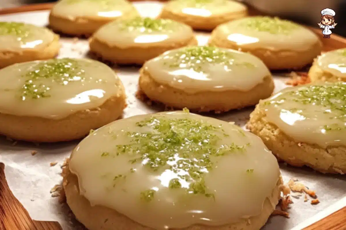 Delicious glazed coconut lime cookies with a tropical touch