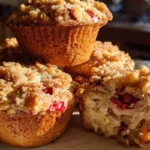 Gluten-free cherry cobbler muffins fresh out of the oven