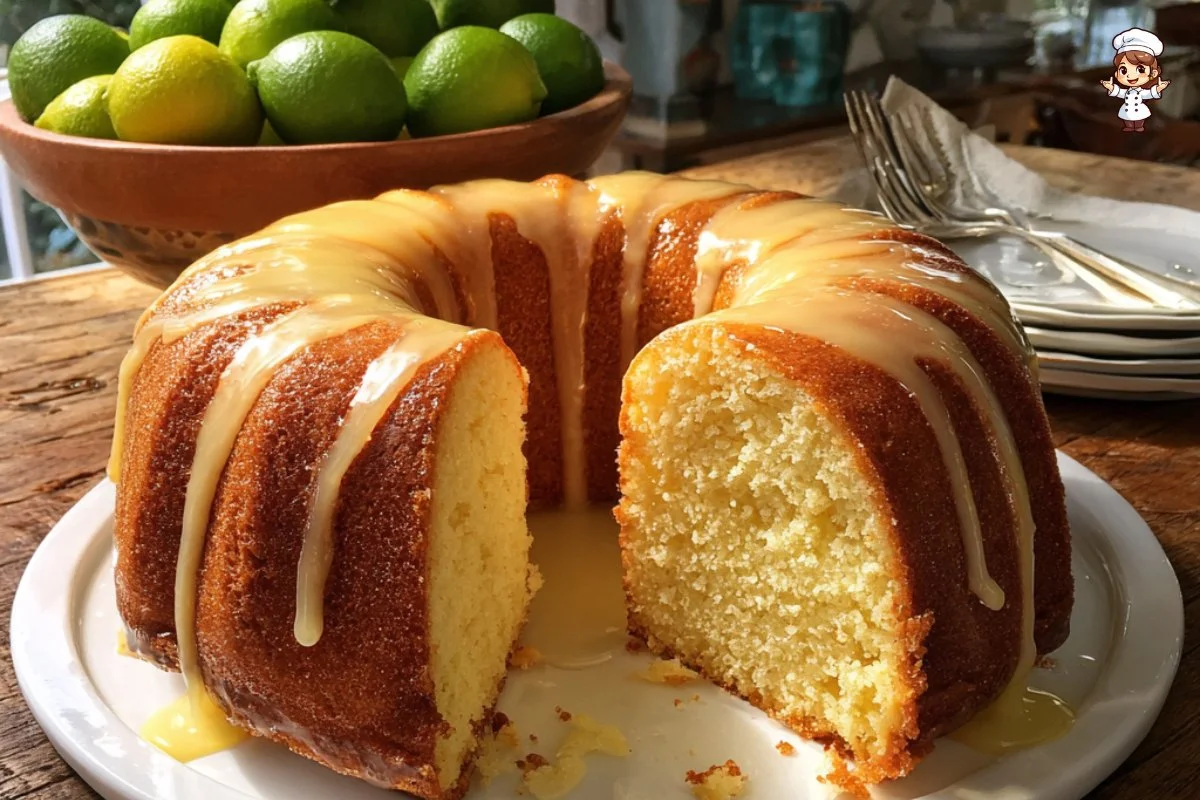 Slice of Key Lime Cake II with vibrant lime frosting and crust