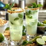 Delicious Key Lime Mojito cocktail garnished with lime and mint