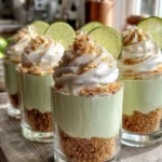 Delicious Key Lime Pie Mousse topped with whipped cream and lime zest