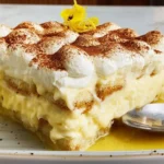Delicious lemon tiramisu dessert with fresh lemon zest and creamy layers
