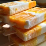 Orange and Vanilla Yogurt Ice Pops served in a vibrant dish