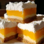 Delicious orange creamsicle dessert bars with creamy orange filling