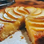 Delicious Pear and Almond Cake with sliced pears and almond topping