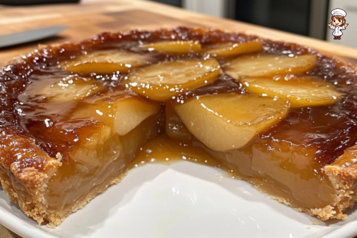 Delicious Pear Tarte Tatin showcasing caramelized pears with a flaky pastry crust.