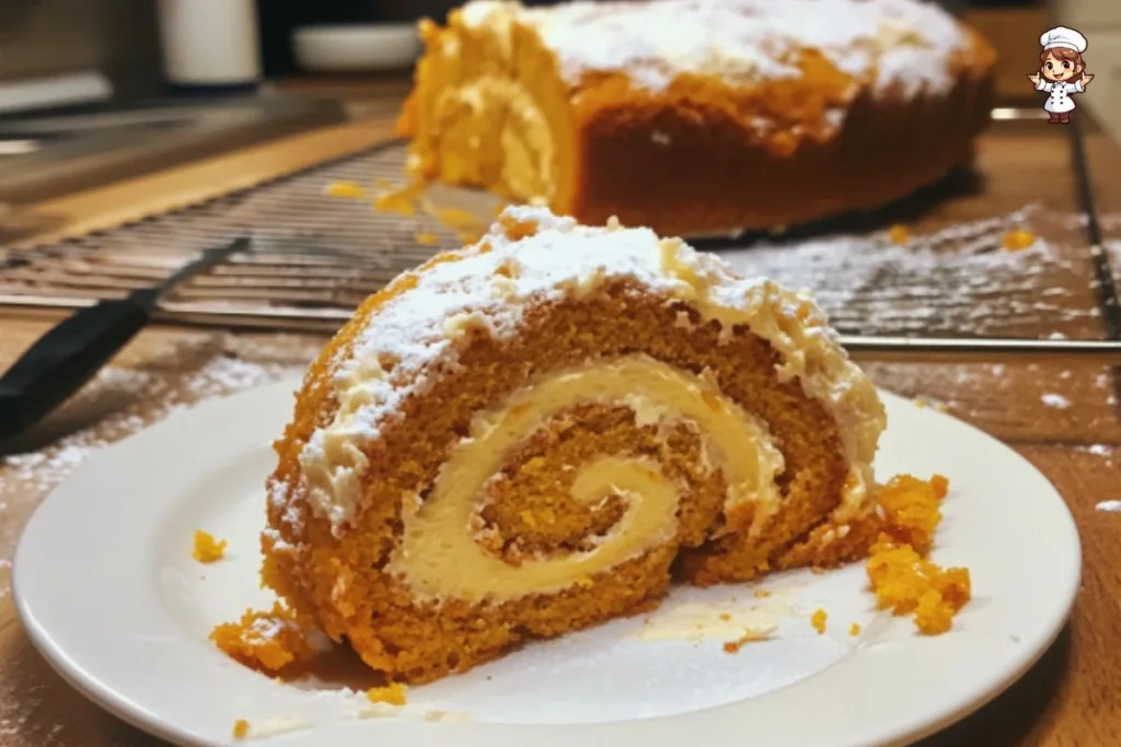 Easy Pumpkin Roll Recipe with Cream Cheese Filling
