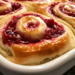 Raspberry Swirl Sweet Rolls Recipe Soft & Creamy Breakfast Treat