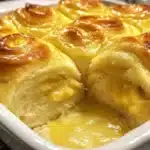 Delicious soft and fluffy lemon sweet rolls topped with icing on a plate