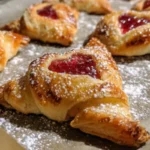 Strawberry jam envelopes filled with homemade strawberry preserves