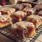 Delicious Strawberry Pop-Tart Blondies with a colorful topping and a soft texture