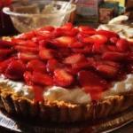 Delicious Strawberry-Pretzel Tart with fresh strawberries and crunchy pretzel crust