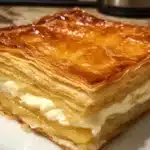 Delicious Thousand Leaves Napoleon Pastry with layers of cream and flaky dough
