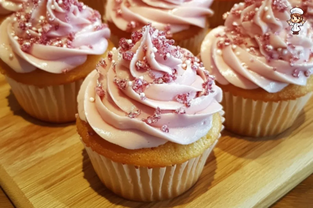 Delicious white chocolate strawberry cupcakes topped with fresh strawberries
