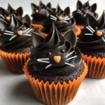 Black Cat Cupcakes are the perfect Halloween treat!