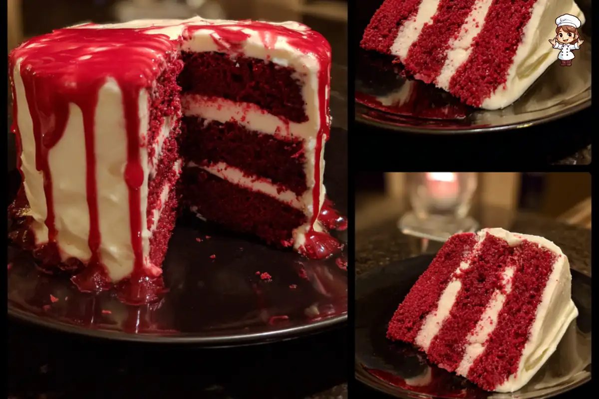 Blood Drip Red Velvet Cake will wow your guests!