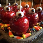 Bloody Eyeball Candy Apples are a spooky delight!