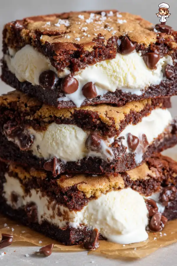 Decadent Brownie Brookies with Vanilla Ice Cream Recipe  Ultimate Chocolate Dessert