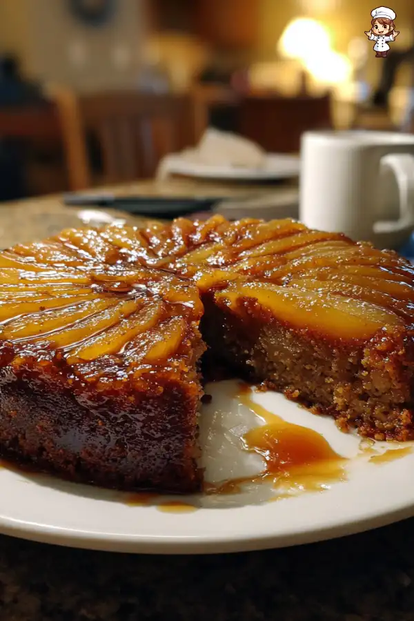 Gingerbread and Pear Upside-Down Cake – Warm Spiced Dessert with Caramelized Pears