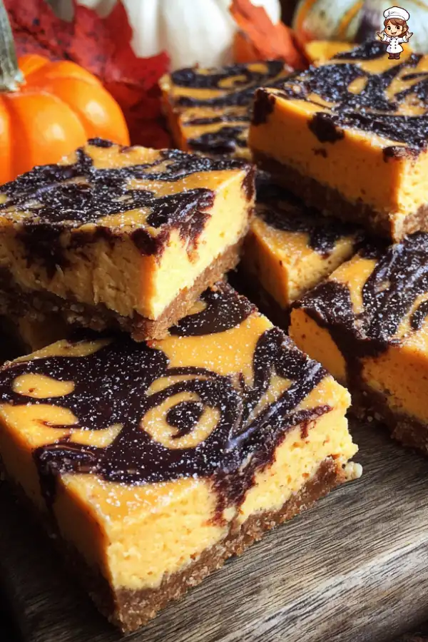 Haunted Pumpkin Cheesecake Bars will delight your guests!