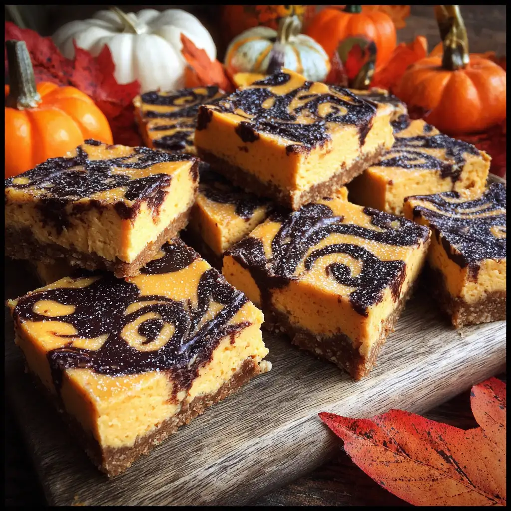 Haunted Pumpkin Cheesecake Bars will delight your guests!