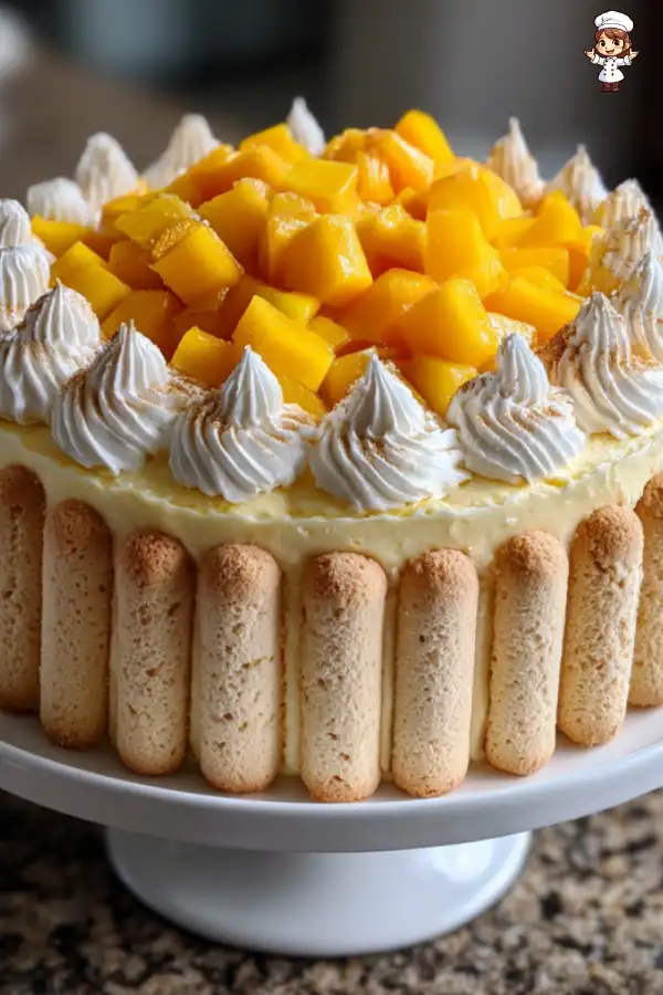 Mango Charlotte Cake Recipe  Refreshing Mango Mousse Dessert
