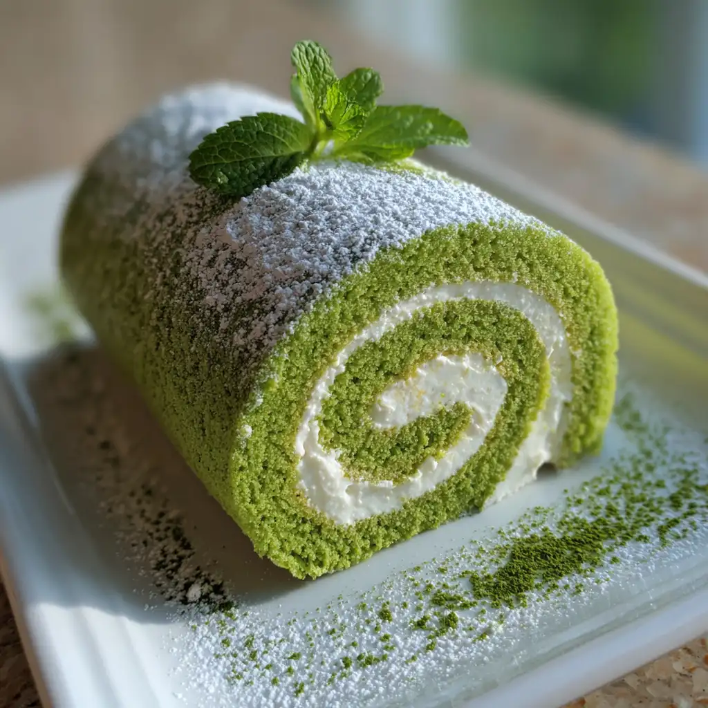 Matcha Swiss Roll Cake is a must-try dessert!