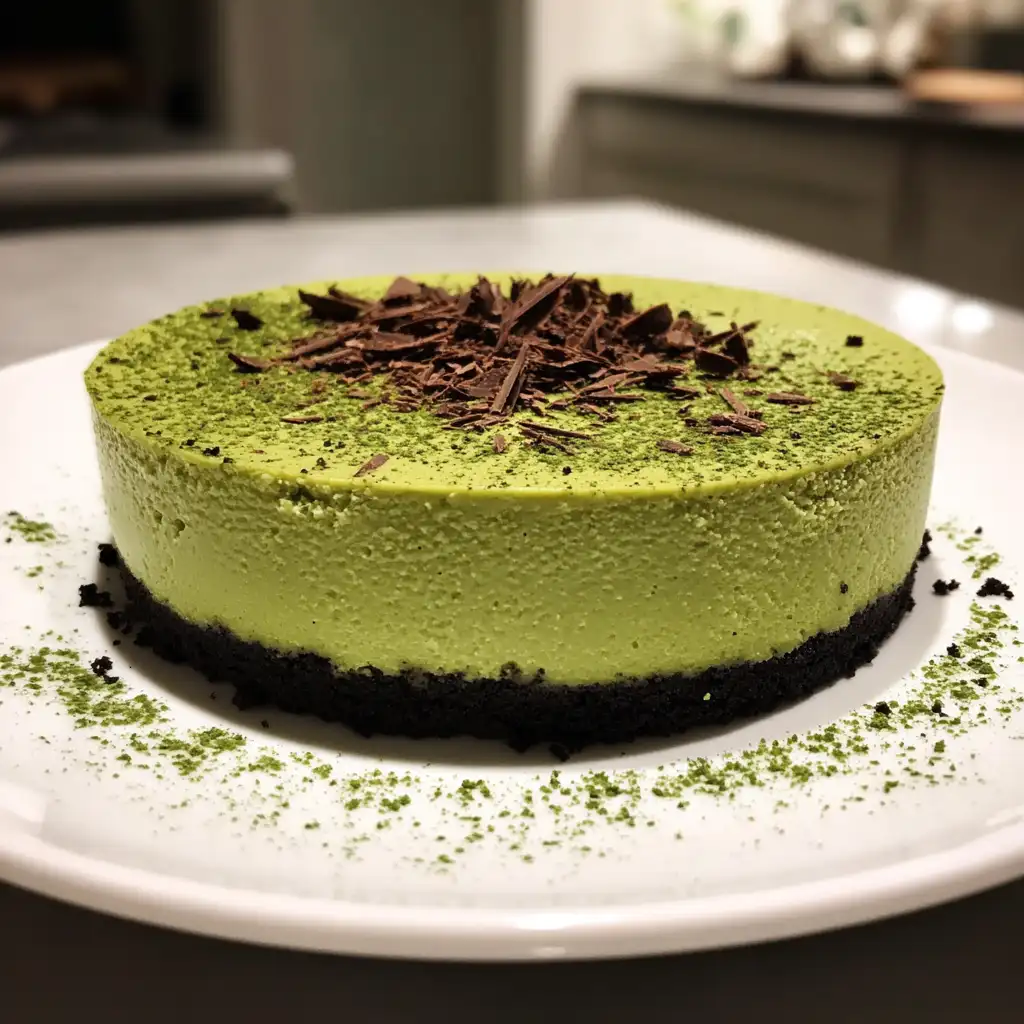 No-Bake Matcha Cheesecake with Oreo Crust is irresistible!